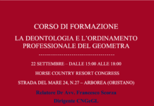 Corso Di Formazione – LA DEONTOLOGIA E L’ORDINAMENTO PROFESSIONALE DEL GEOMETRA